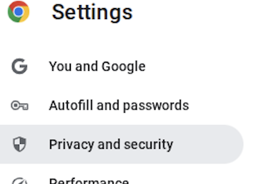 Privacy and security in Chrome settings
